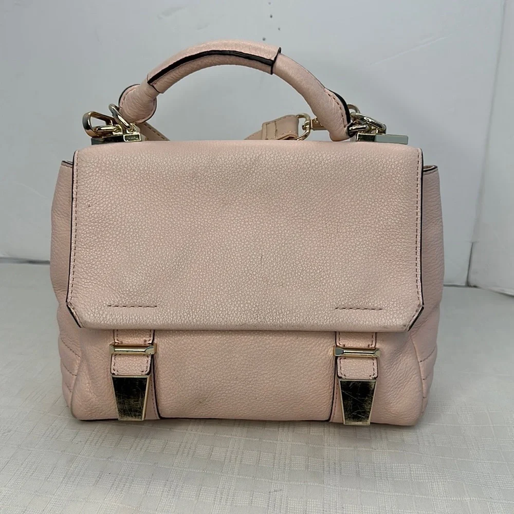 Rebecca Minkoff small satchel in Barbie pink